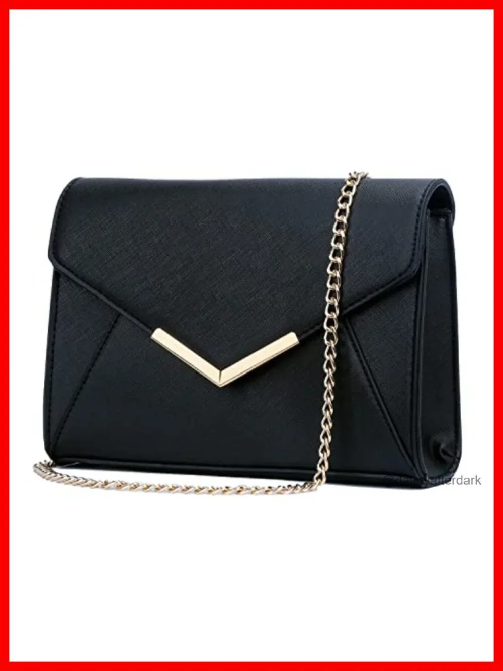 KKXIU Faux Leather Evening Clutch with Detachable Chain Strap for Party Wedding